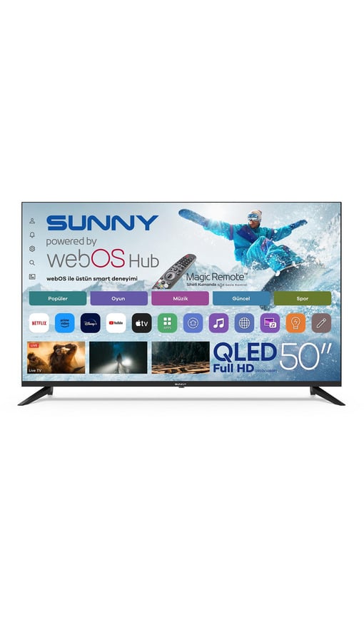 SUNNY SN50QUPRL-W02 Smart webOS 2.0S Sihirli Kumandalı 50 inç 126 cm Full-HD QLED TV