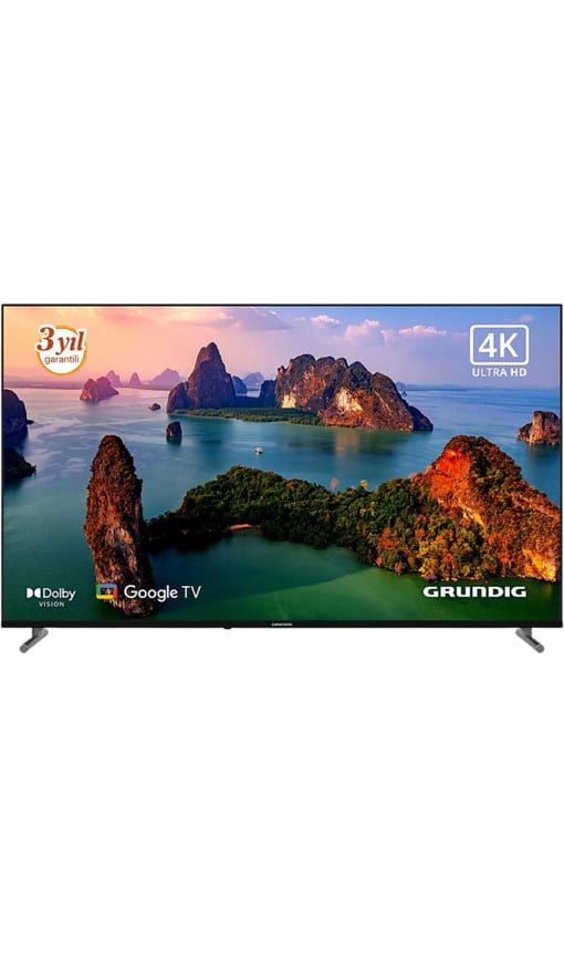 GRUNDIG 65 GKU 750A 65 inç 165 Ekran Uydu Alıcılı Dolby Vision Google TV Smart 4K UHD LED TV Siyah
