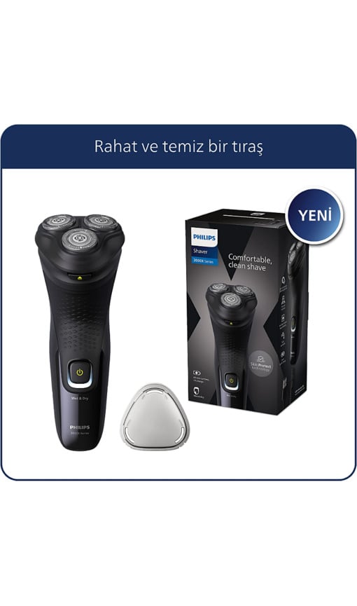 PHILIPS 3000X Serisi  Tıraş Makinesi X3021/00,Sinekkaydı Tıraş,Islak ve Kuru Kullanım,Hassas Düzeltici